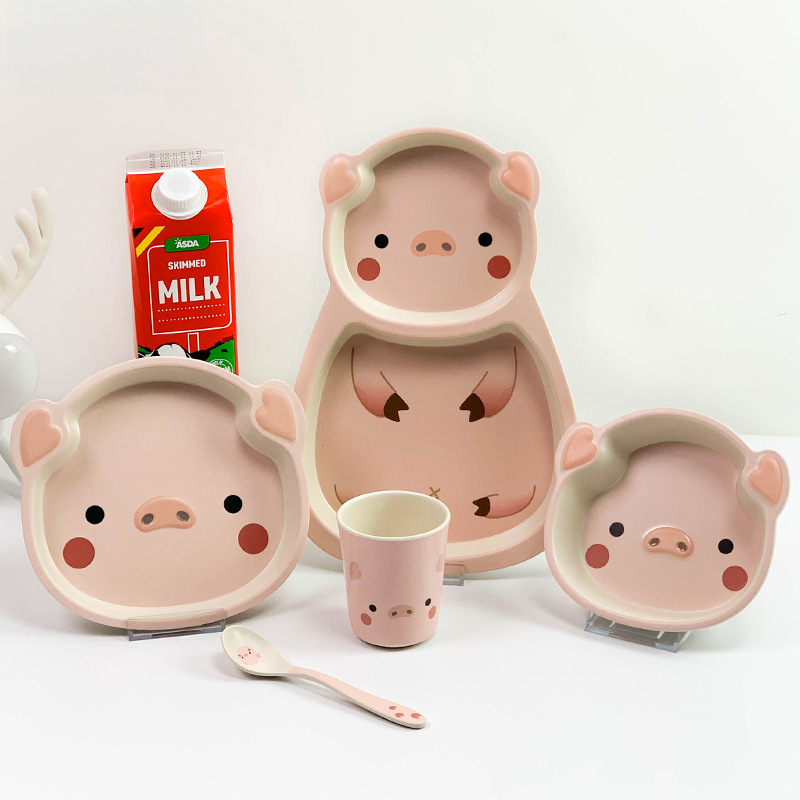 Pig shaped Kids Feeding Set